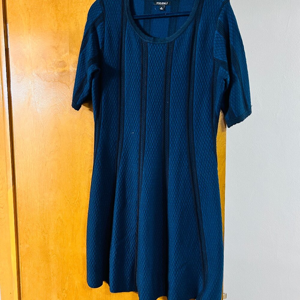 Blue knit A-line dress, size 12